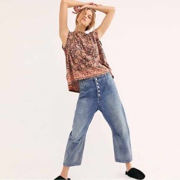 Free People High Tide Dual Print High/Low Top - Picture 13 of 13